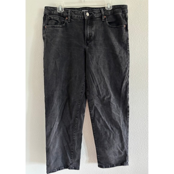 Old Navy Jeans Womens 14 Black Denim Low Rise O.G. Loose 90s Retro Western Y2K - Picture 1 of 9